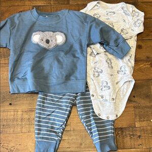 Carter's Light Blue Baby Top - Koala Design Set
